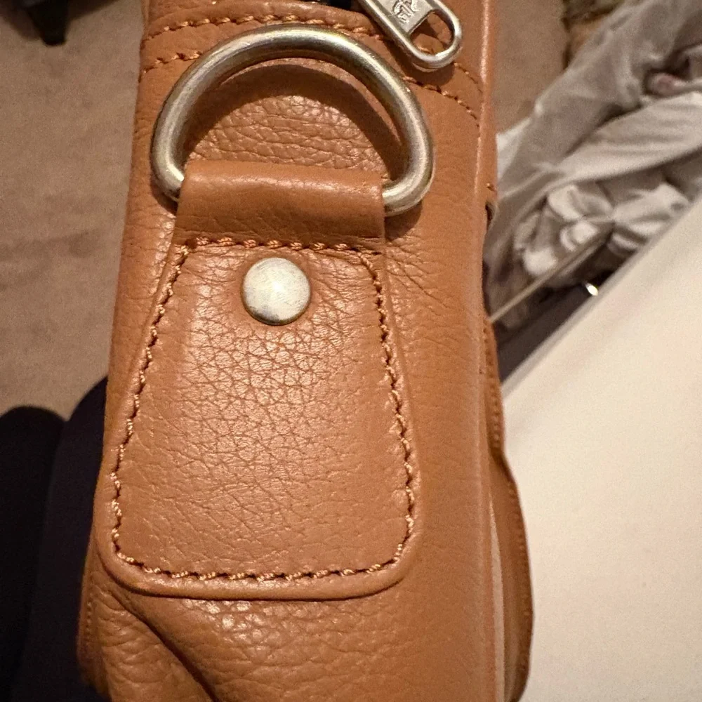 Twisted x tan‎ leather briefcase
